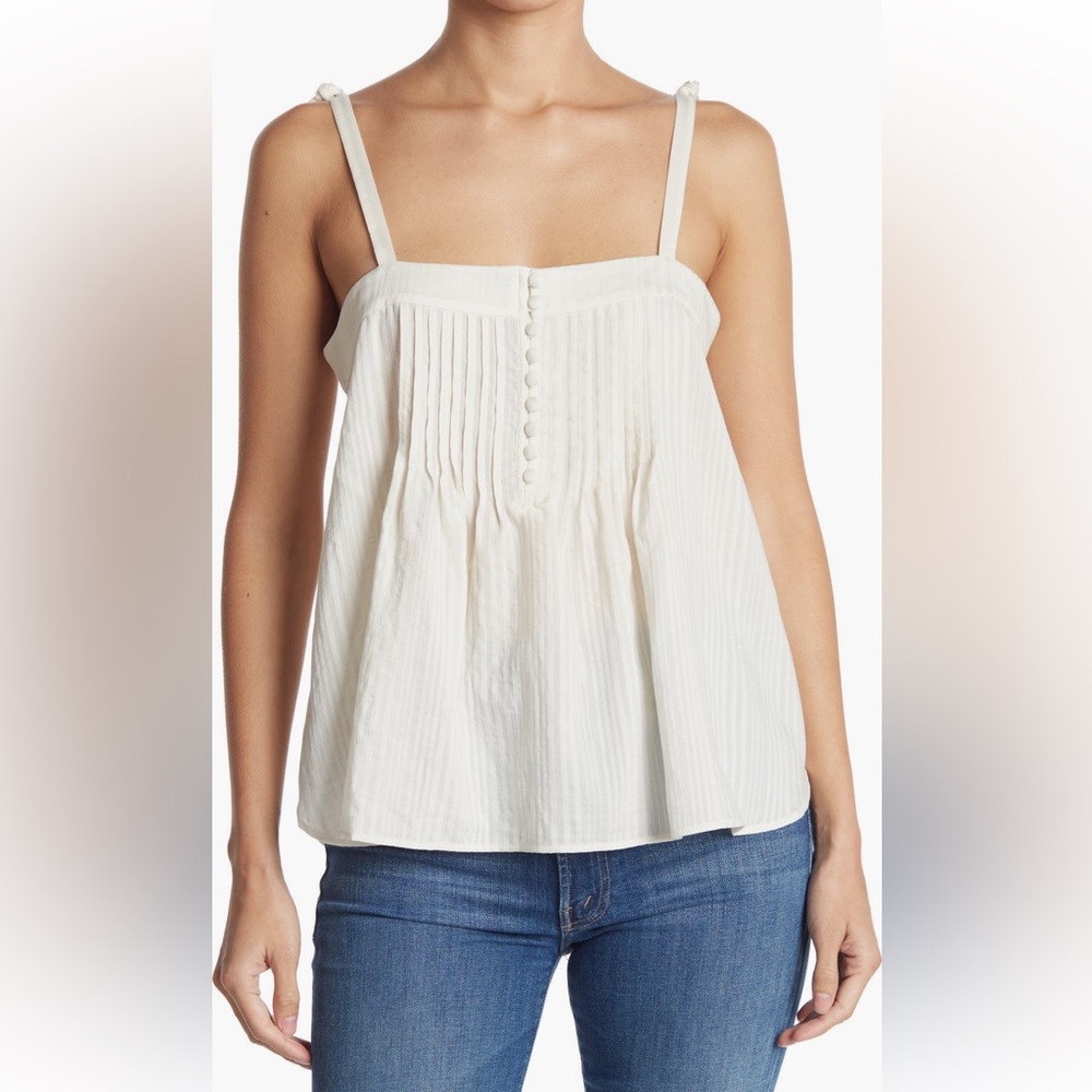 Club Monaco button babydoll tie strap tank top small off white